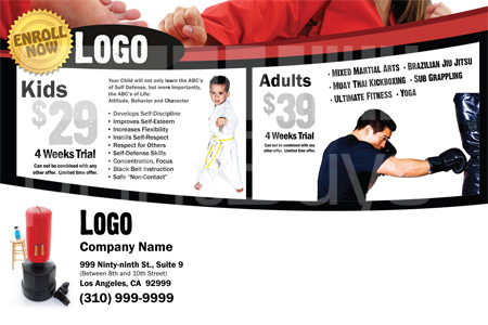 Martial Arts Design Template Postcard ma000501 side 2