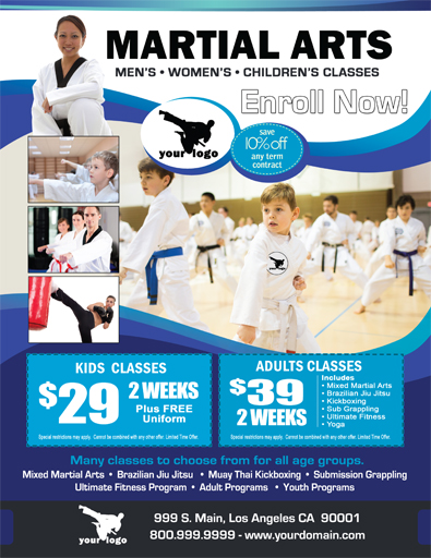 Martial Arts Flyer (8.5 x 11) #MA020020 Front