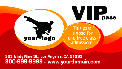 Martial Arts VIP Pass #MA020010 UV Gloss Front