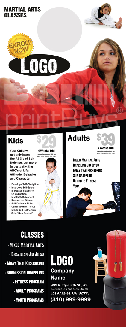 Martial Arts Design Template Postcard 8.5 x 5.5 Flyer ma000501 4.25 x 11