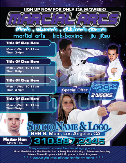 Martial Arts Design Template Postcard 8.5 x 5.5 Flyer ma000503 8.5 x 11