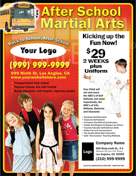 Martial Arts Design Template Postcard 8.5 x 5.5 Flyer ma001002 8.5 x 11