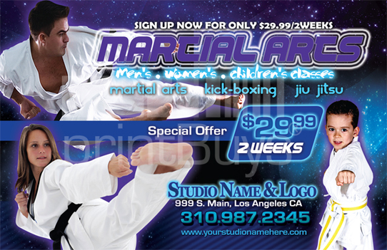 Martial Arts Design Template Postcard ma000503