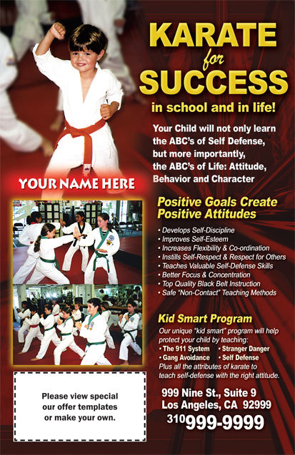 Martial Arts Design Template Postcard 8.5 x 5.5 Flyer ma001001 8.5 x 11