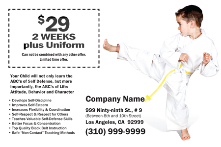 Martial Arts Design Template Postcard ma001002 side 2