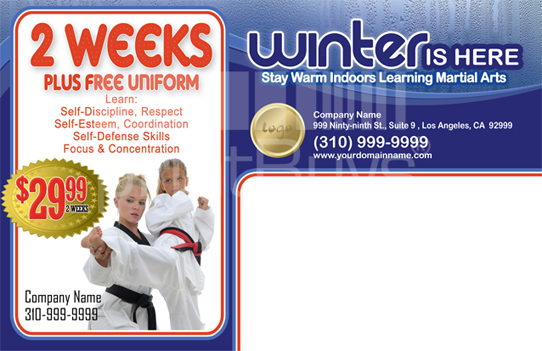 Martial Arts Design Template Postcard ma013001 side 2